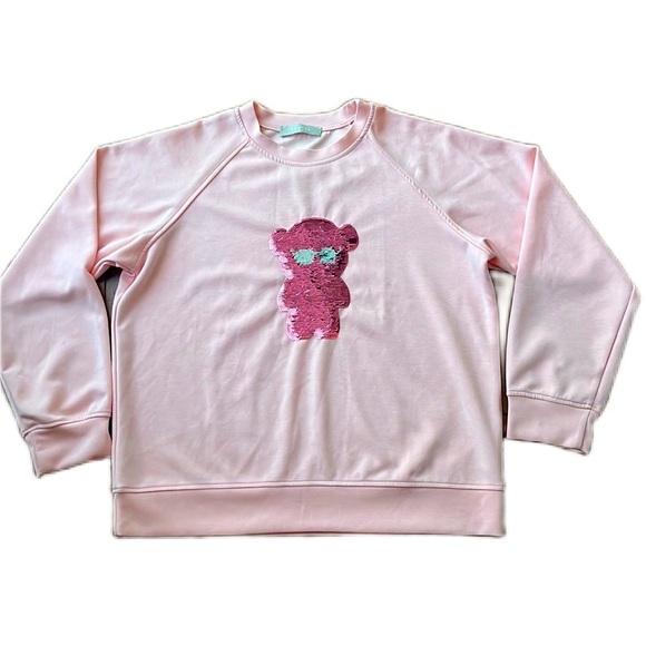 FM 2050 Pink Sparkly Teddy bear Long Sleeves Shirt - Picture 1 of 11